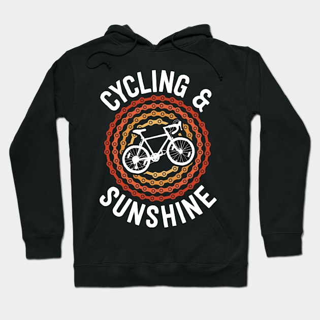 Cycling And Sunshine Retro Bicycle Riding Vintage Cyclist Hoodie by 14thFloorApparel